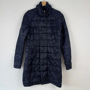 G Star Raw Minor Quilt Trench Wmn Navy Blue Quilted Long Jacket Coat Size S